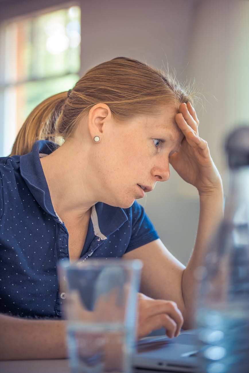 woman working girl sitting